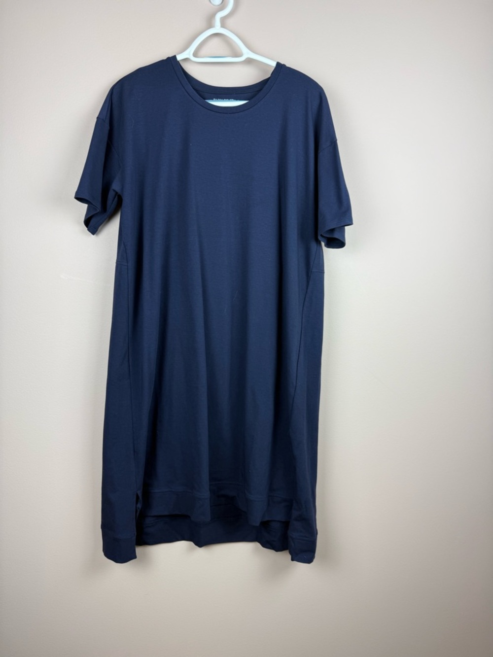 NEW Eileen Fisher Jersey Cotton Dress navy blue petite large NWT